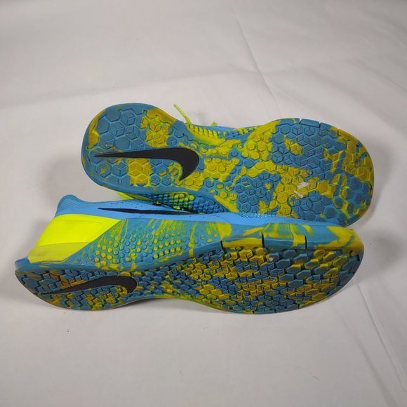 Nike Flywire Blue Yellow Size 8.5 Men 84392-400 Lace Up Sneakers - Picture 6 of 8